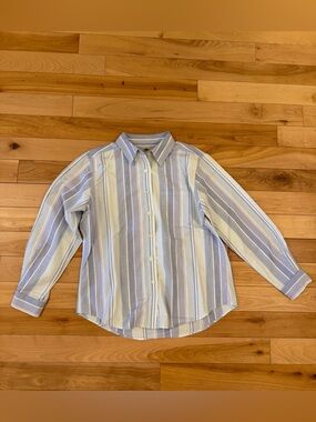 LL Bean 100% Cotton Women’s Striped Button Down—Medium